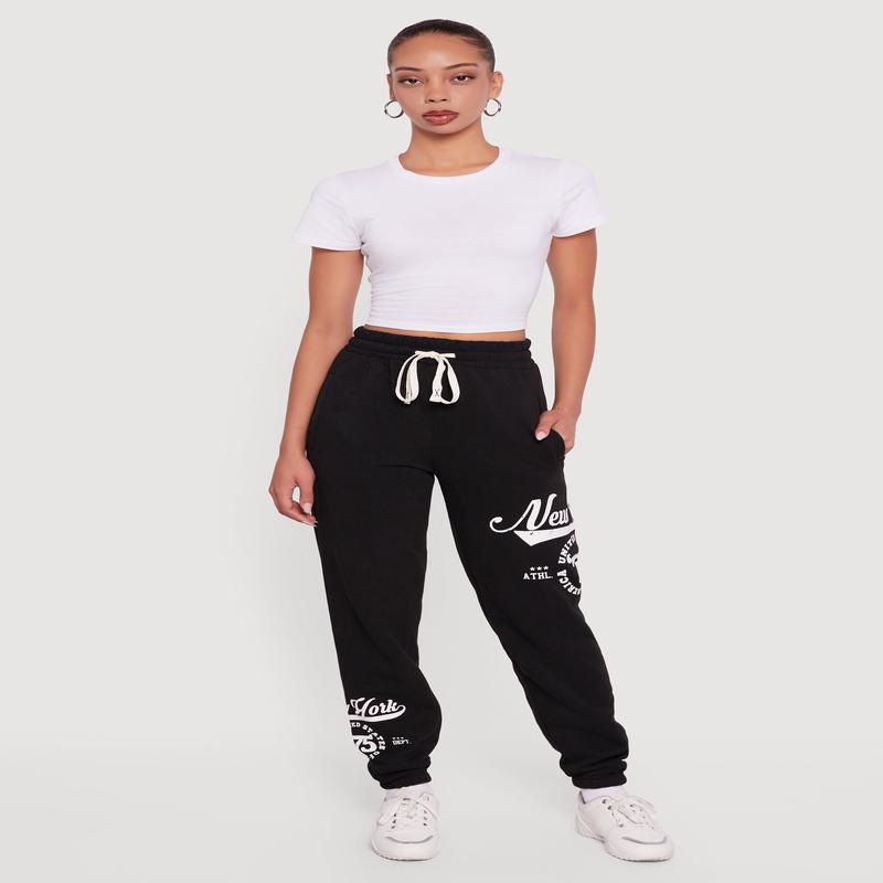 New York 75 Graphic Drawstring Waist Sweatpants