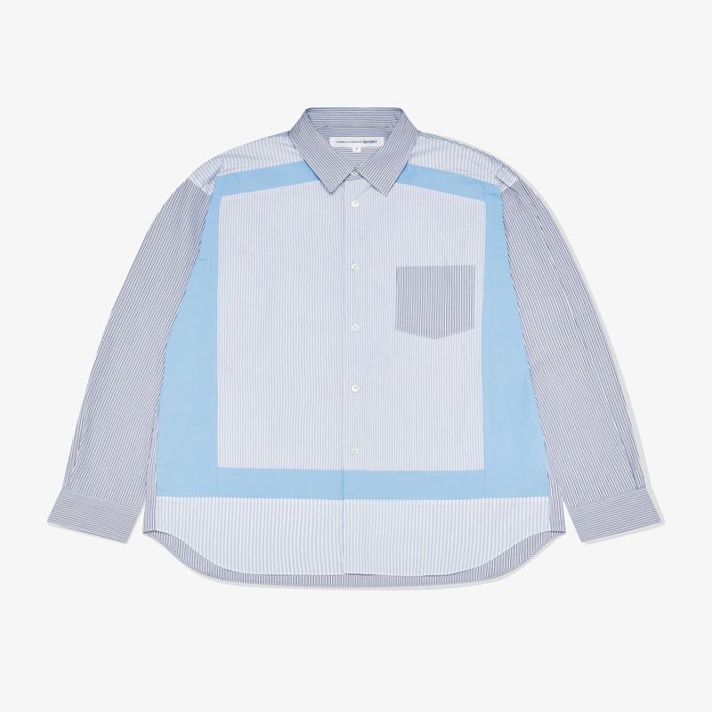 CDG Shirt Forever - Classic Fit Contrast Frame Shirt - (Stripe 3/Mix)