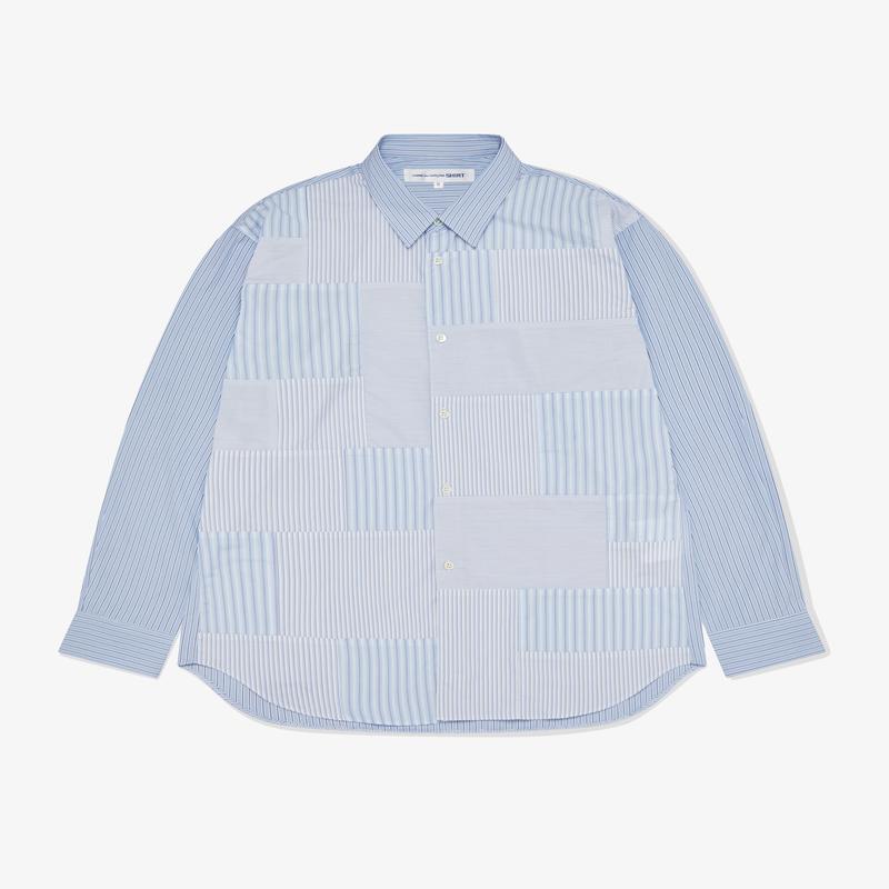 CDG Shirt Forever - Classic Fit Patchwork Shirt - (Stripe 5/Mix)