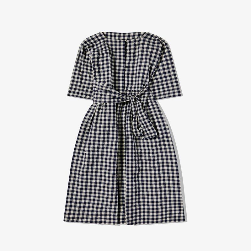 Daniela Gregis - Womens Tie Waist Dress - (Navy/White)