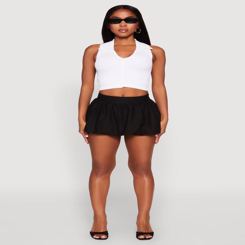 Linen Mini Bubble Skirt