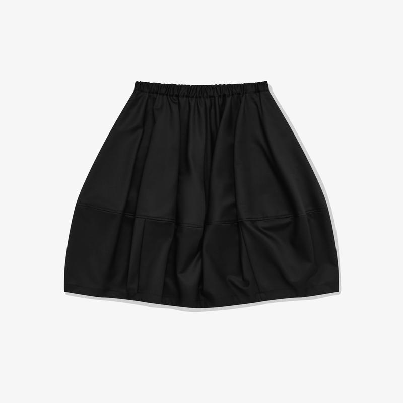 BLACK Comme des Garons - Panelled Gathered Wool Skirt - (Black)