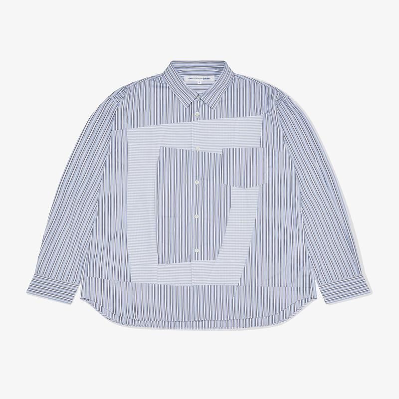 CDG Shirt Forever - Classic Fit Contrast Patchwork Shirt - (Stripe 2/Mix)