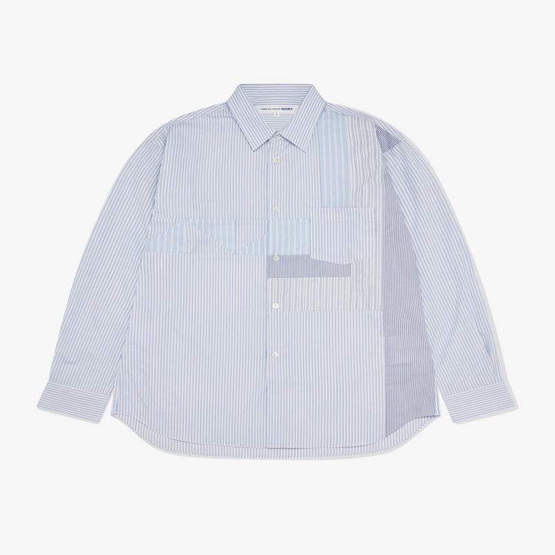 CDG Shirt Forever - Classic Fit Patchwork Shirt - (Stripe 1/Mix)