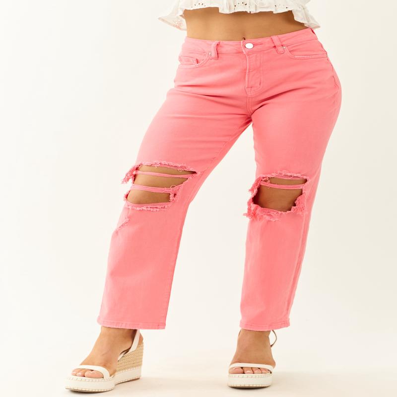 Mica Denim Bright Punch Stretchy Straight Leg Jeans