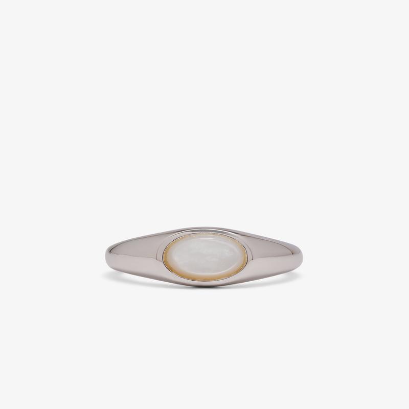 Tom Wood - Joe Ring White Mother Of Pearl - (Sterling Silver)