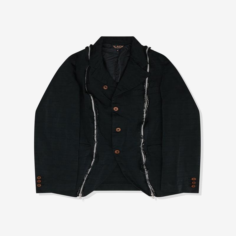 Black Comme des Garons - Unisex Check Zip Jacket - (Black)
