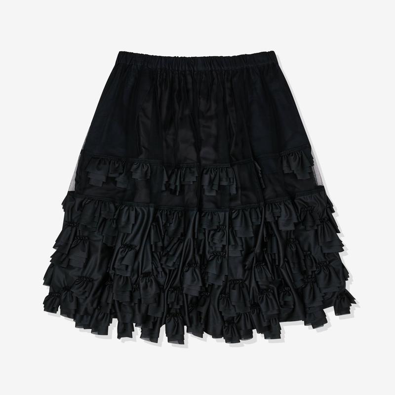 Black Comme des Garons - Unisex Double Layered Frill Skirt - (Black)