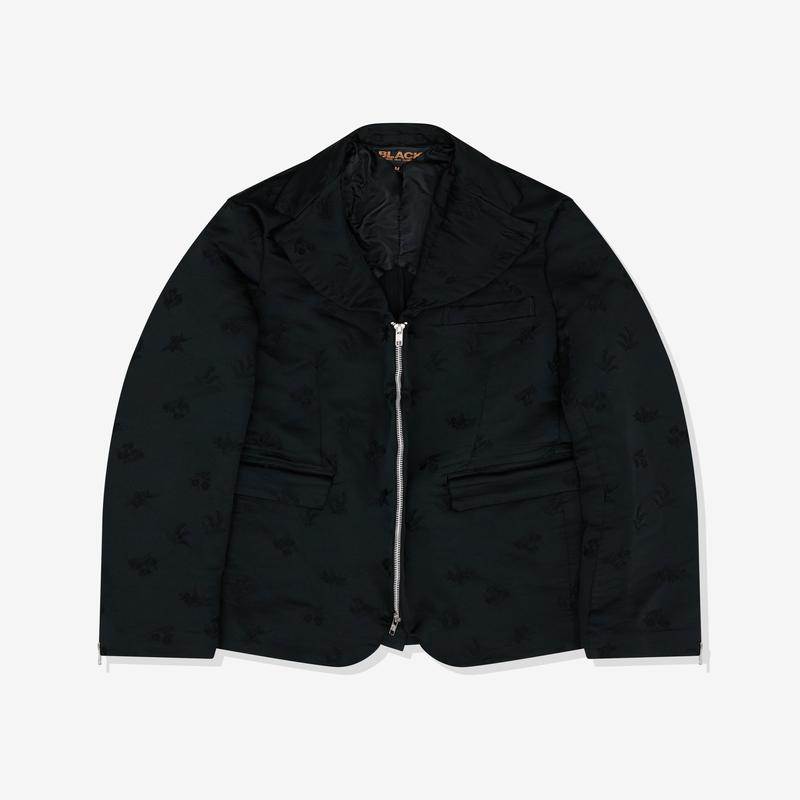 Black Comme des Garons - Unisex Floral Embroidery Jacket - (Black)