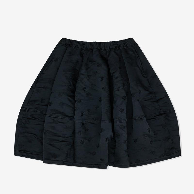 Black Comme des Garons - Unisex Floral Embroidery Skirt - (Black)