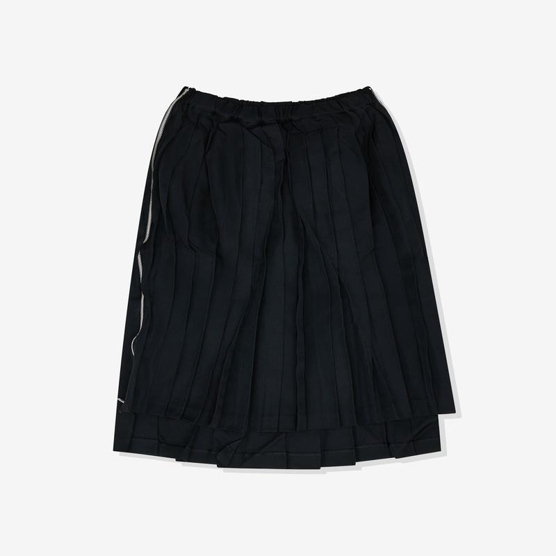 Black Comme des Garons - Unisex Pleated Zip Skirt - (Black)