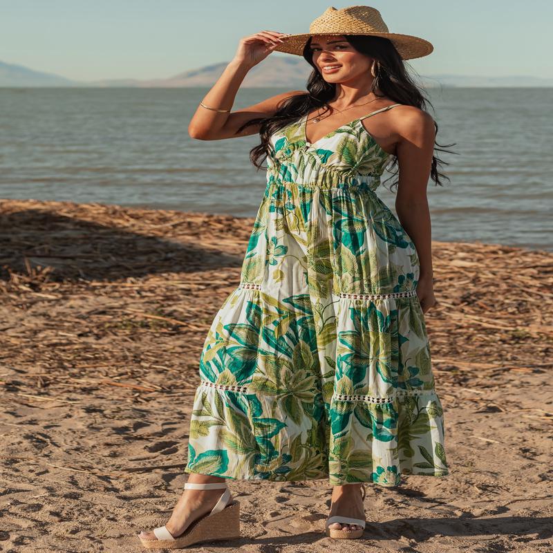 Mint Floral Print Open Back Flare Leg Jumpsuit