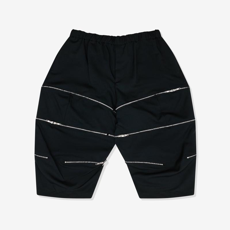 Black Comme des Garons - Unisex Zipped Wide Leg Trousers - (Black)