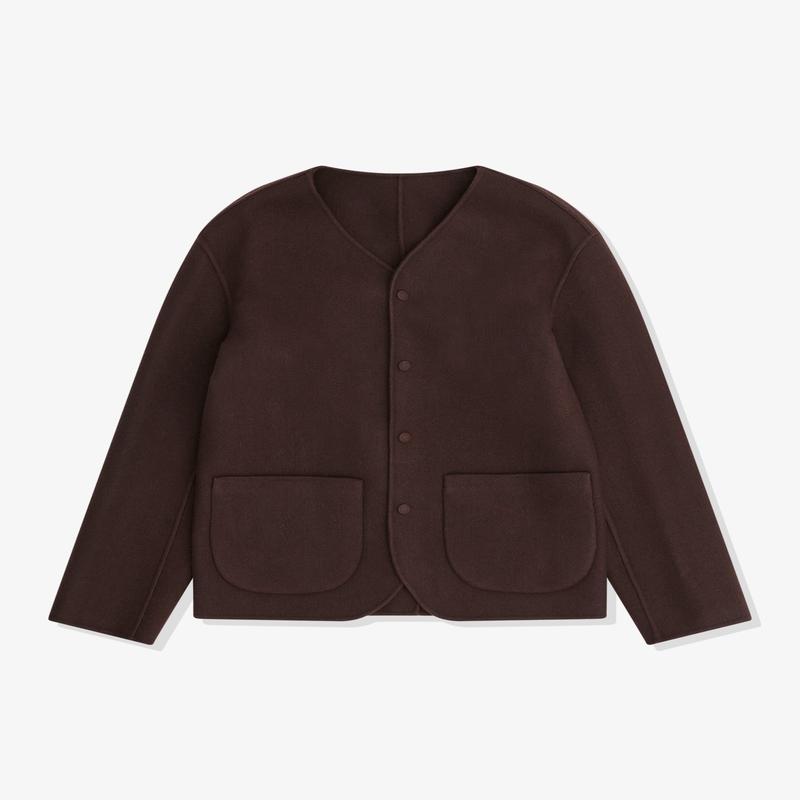 Meta Campania Collective - Mens Leon Collarless Jacket - (Dark Chocolate)