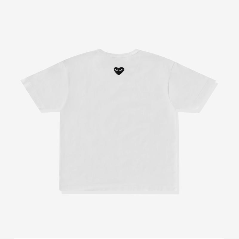 Play - Unisex Reverse Black Heart T-Shirt - (White)