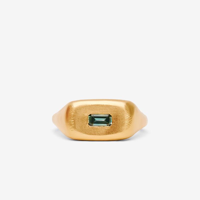 Seb Brown - Green Frame Ring - (Yellow Gold)