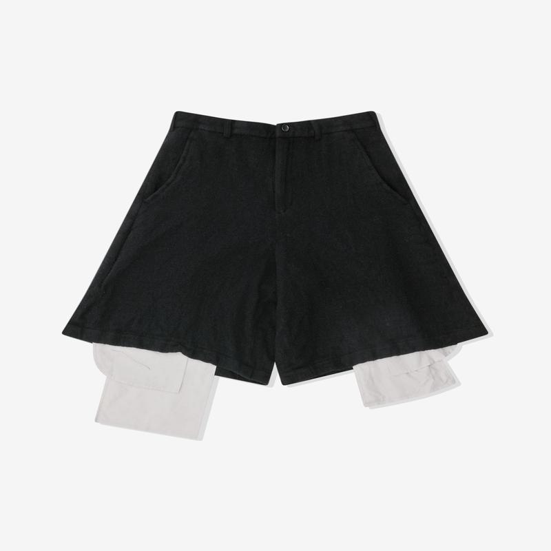 Black Comme des Garons - Exposed Pocket Bag Shorts - (Black)
