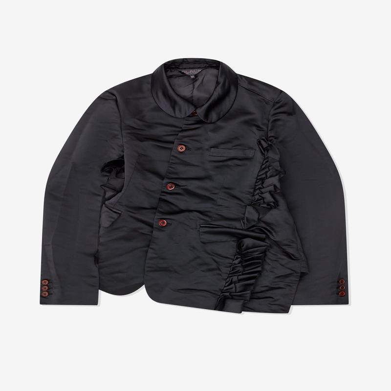 Black Comme des Garons - Heavy Satin Frilled Jacket - (Black)