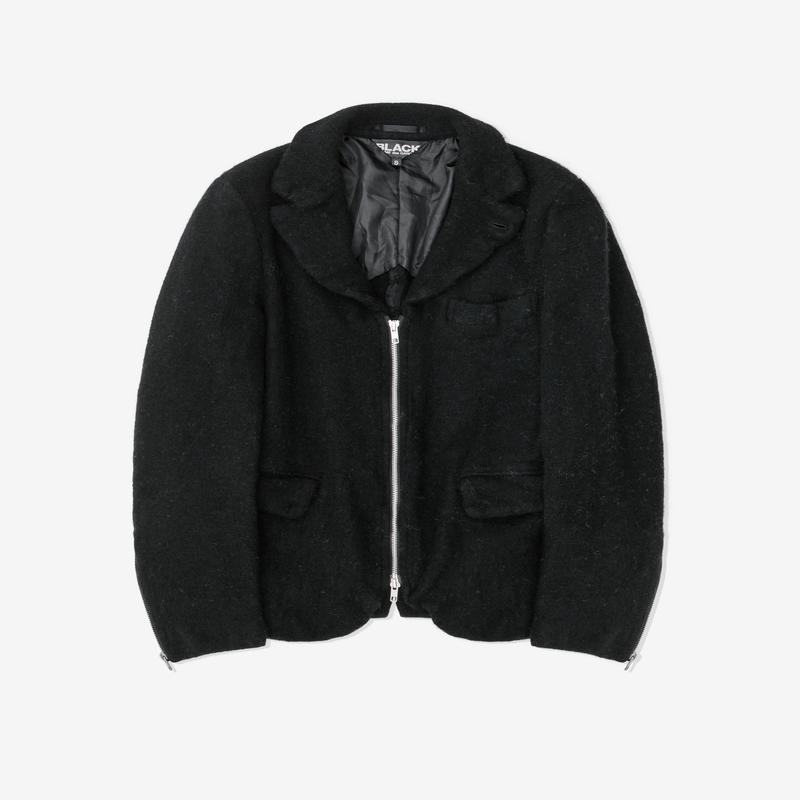 Black Comme des Garons - Medium Tweed Wool Nylon Jacket - (Black)