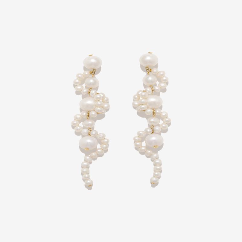 Completedworks - Mist Pearl And Recycled Gold Vermeil Earrings - (Yellow Gold)