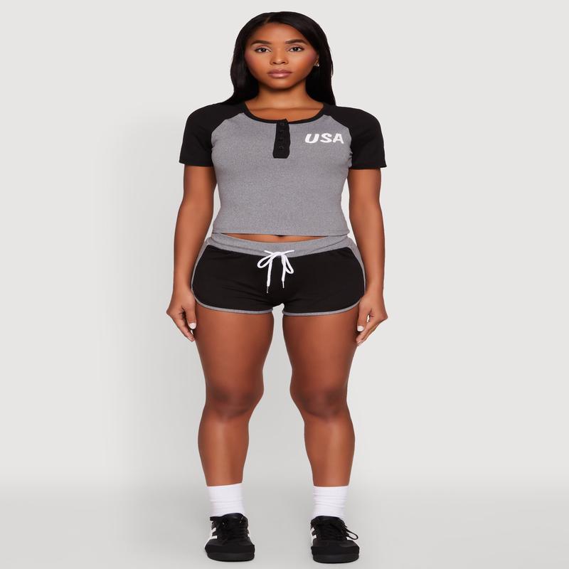 Contrast Trim Dolphin Shorts