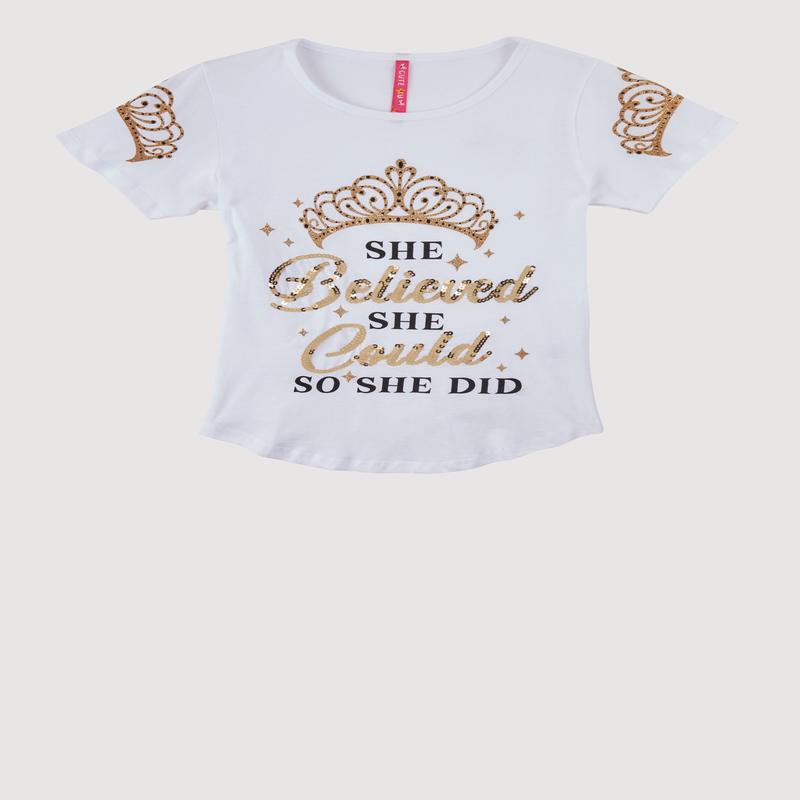 Girls She Glitter Sequin Graphic Tee