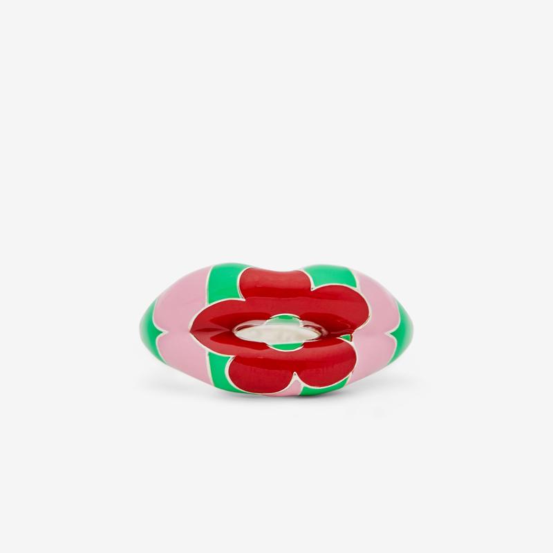 Solange - Hotlips Edie Parker Ring - (Pink And Green)