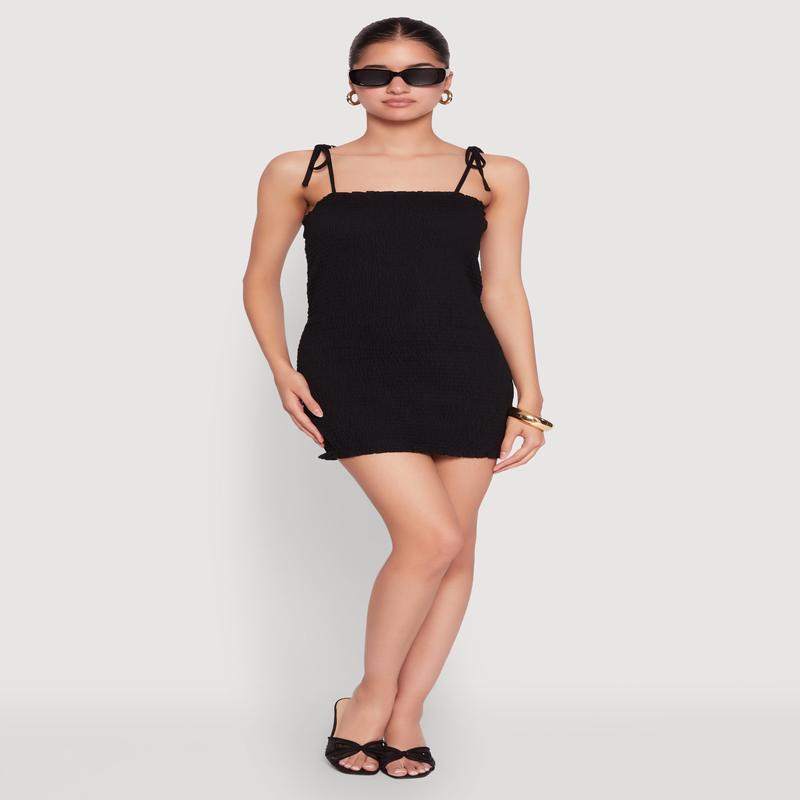 Tie Shoulder Smocked Cami Dress