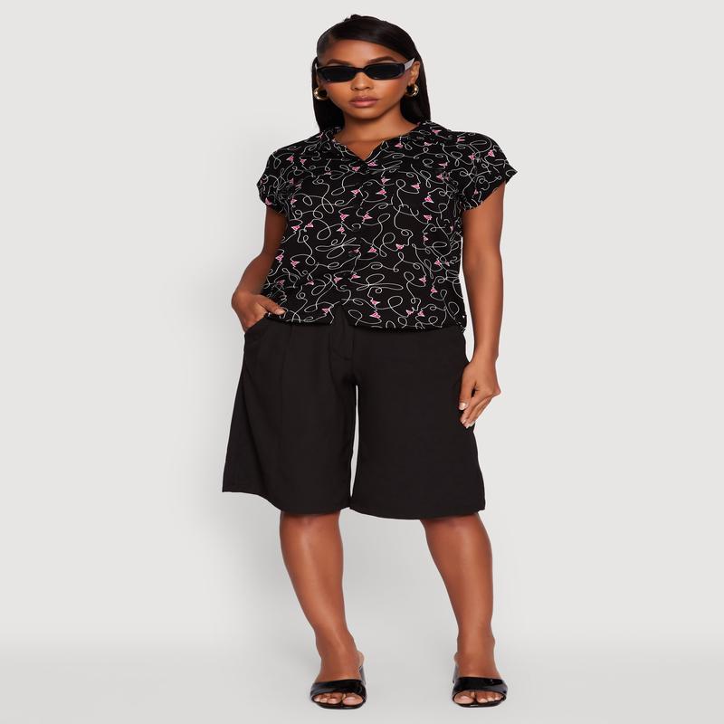 Trendy Classic Fit Abstract Face Print Shirt