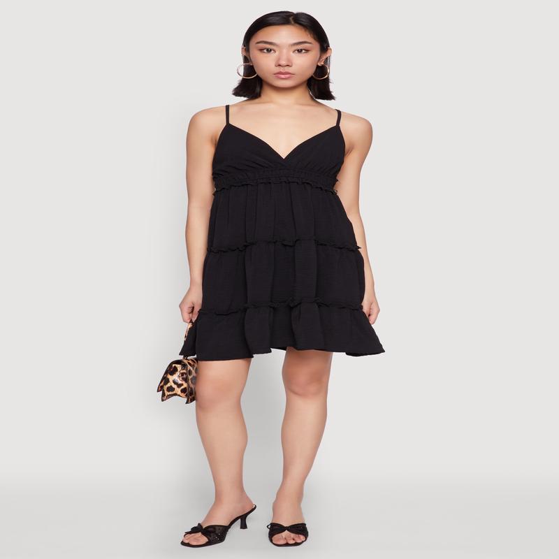 Crepe Knit Tiered Midi Dress