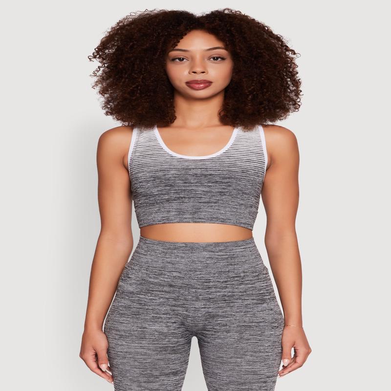 Trendy Marled Ombre Cropped Tank Top