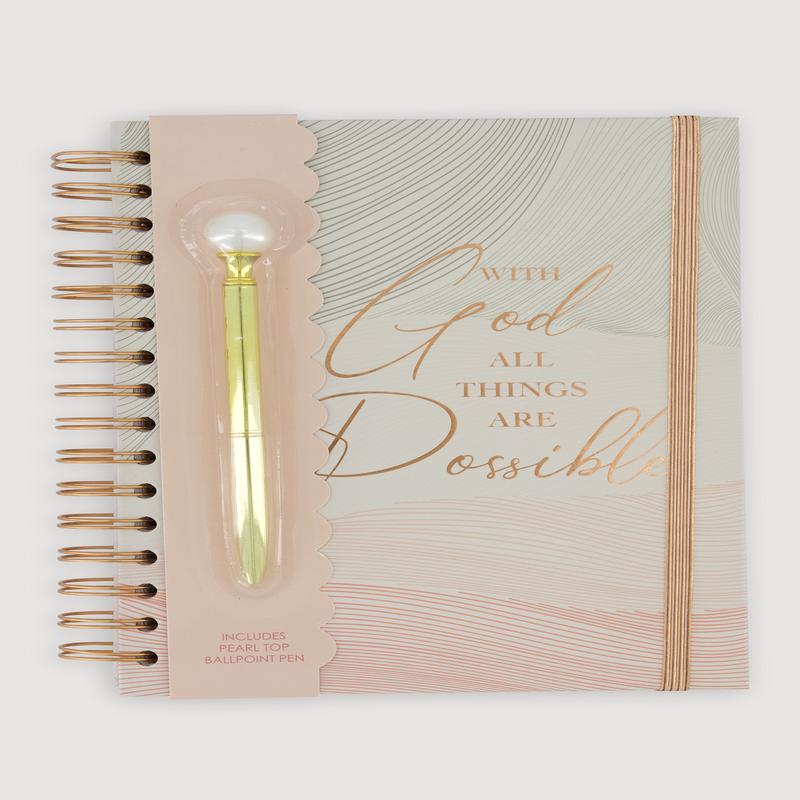 With God All Things Are Possible Spiral Notebook with Pen