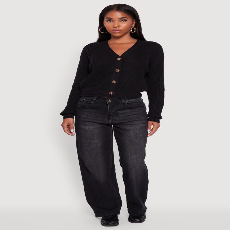 Classic Fit V-Neck Button Front Cardigan