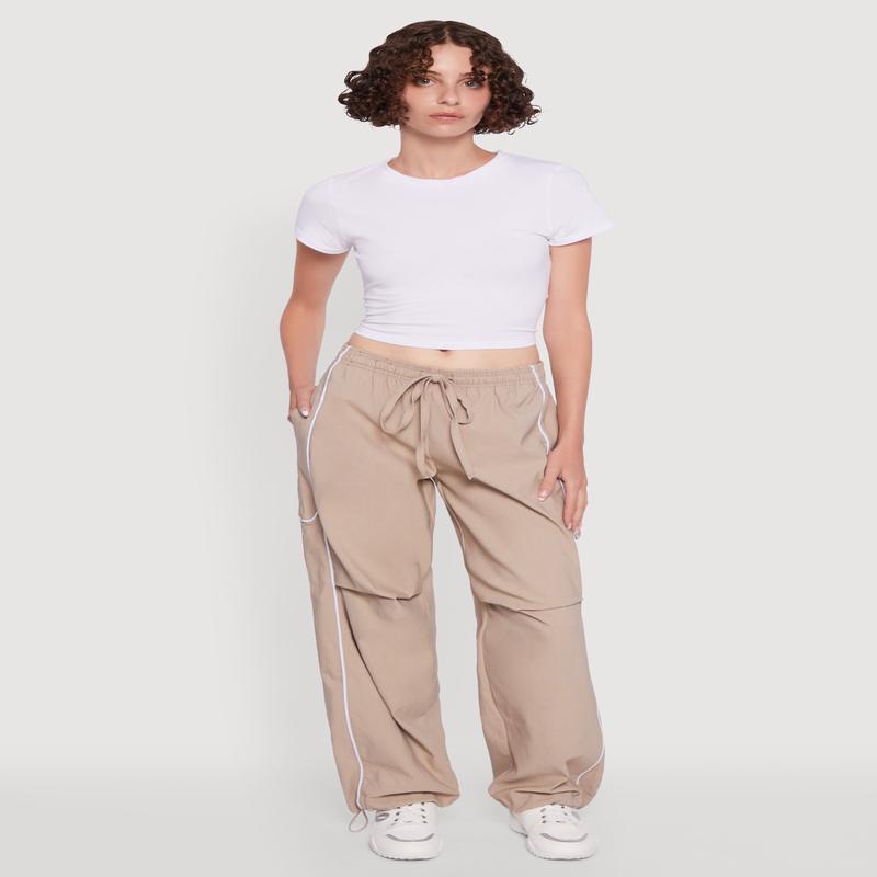 Hyper Stretch Contrast Piping Track Pants