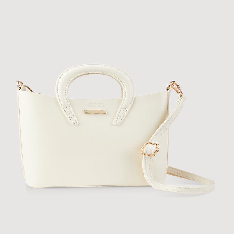 Metallic Detail Crossbody Tote Bag