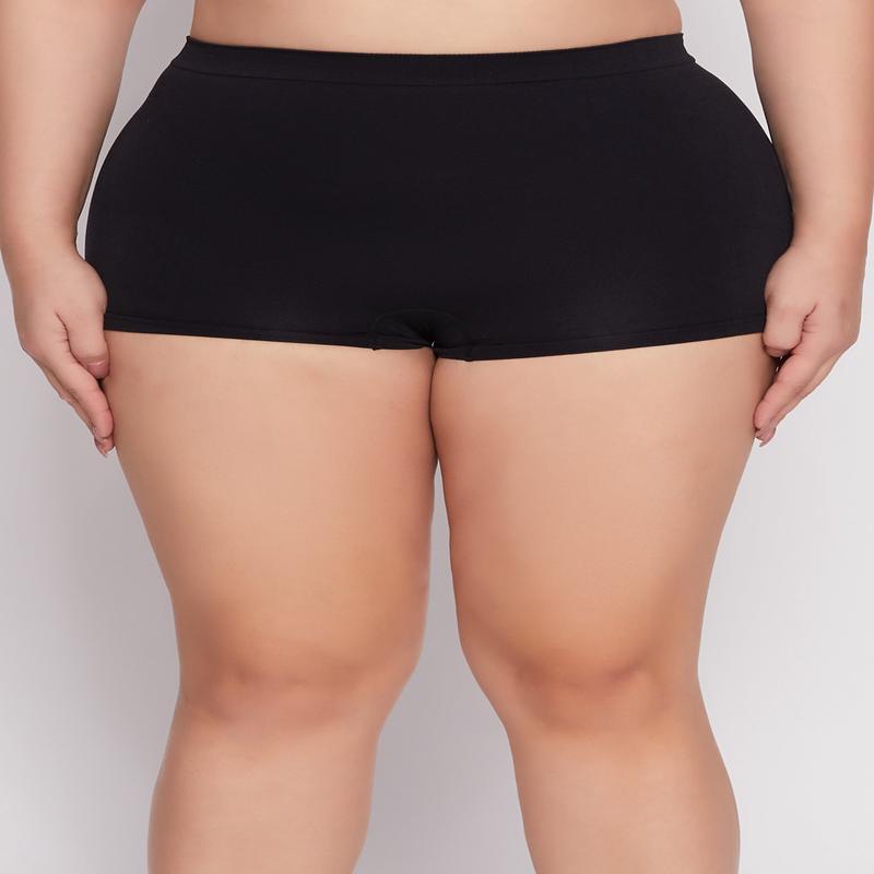 Plus Size Seamless Solid Boyshort Panty