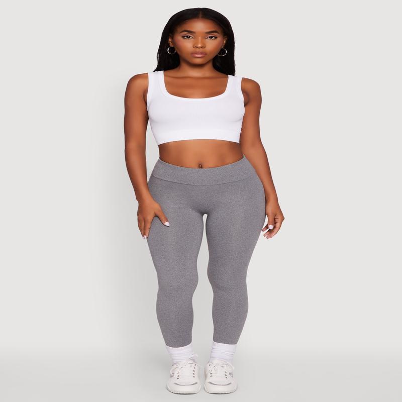 Soft Brushed Knit High Waisted Leggings