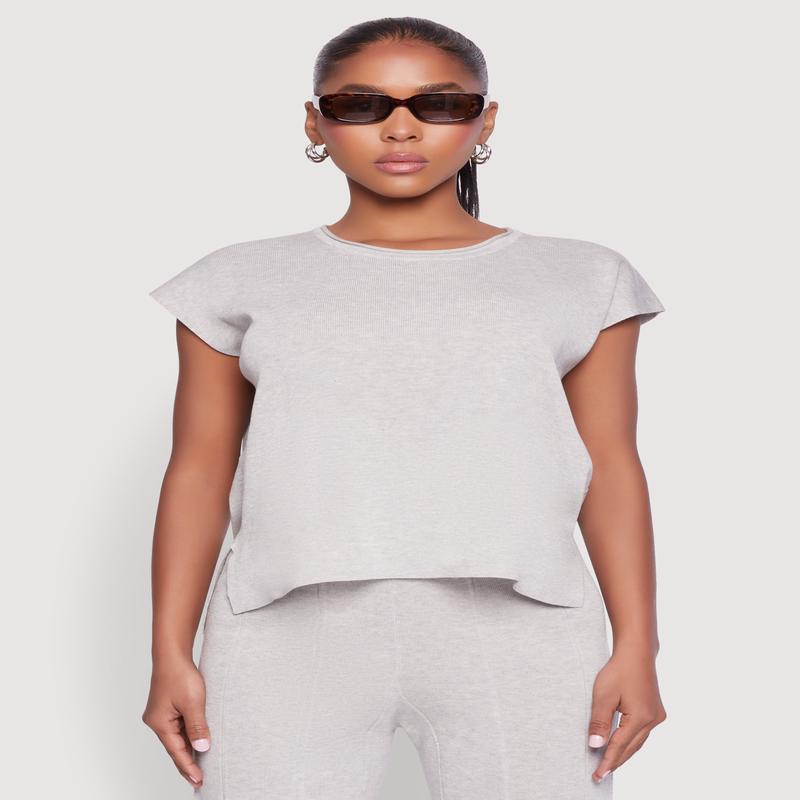 Daisy Knitted Cap Sleeve Blouse