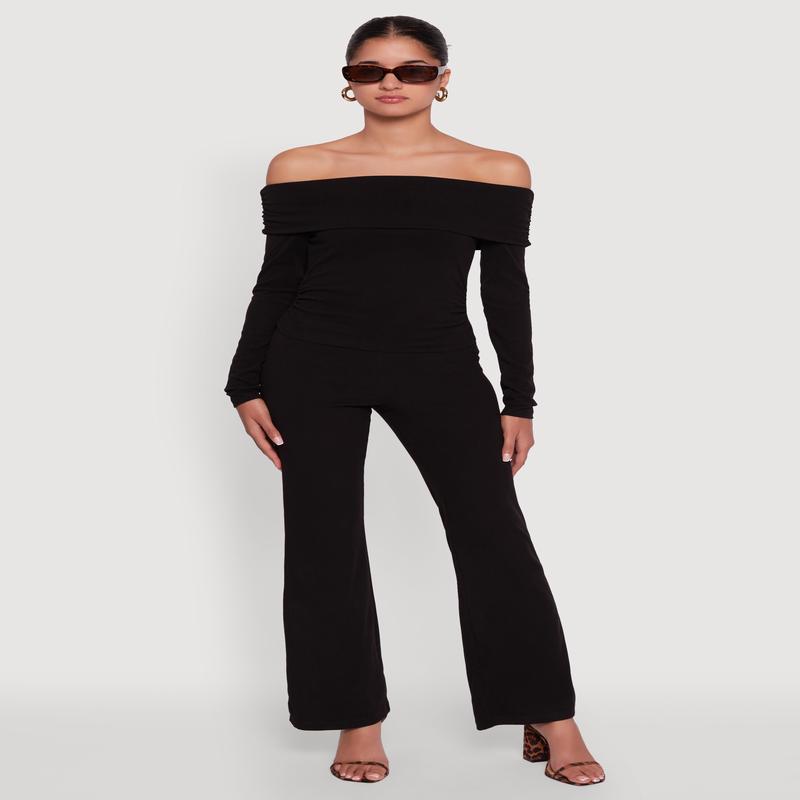 Haute Monde Brushed Knit Boot Cut Pants