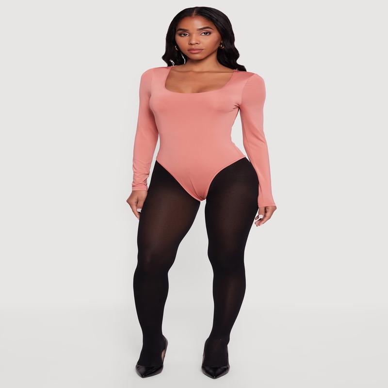 Long Sleeve Square Neck Bodysuit
