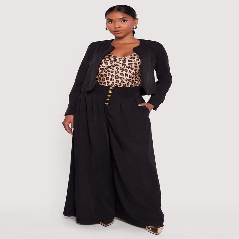 Paper Bag Waist Wide Leg Pants