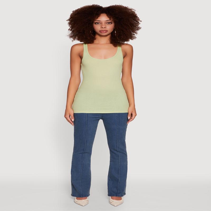 Ribbed Knit Racerback Tank Top