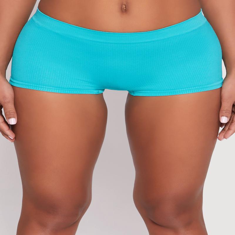 Ribbed Knit Seamless Boyshort Panty