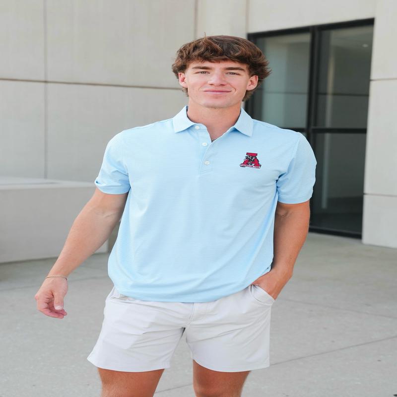 Cutter & Buck Vault "A" Forge Eco Fine Line Stripe Polo