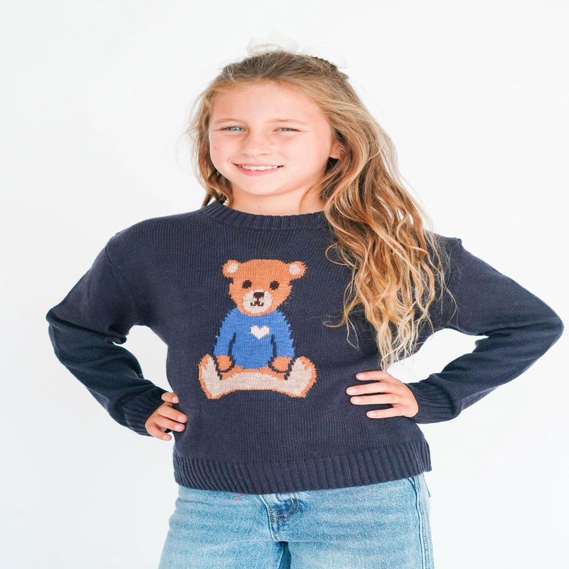 Girls' Vintage Havana Bear Sweater