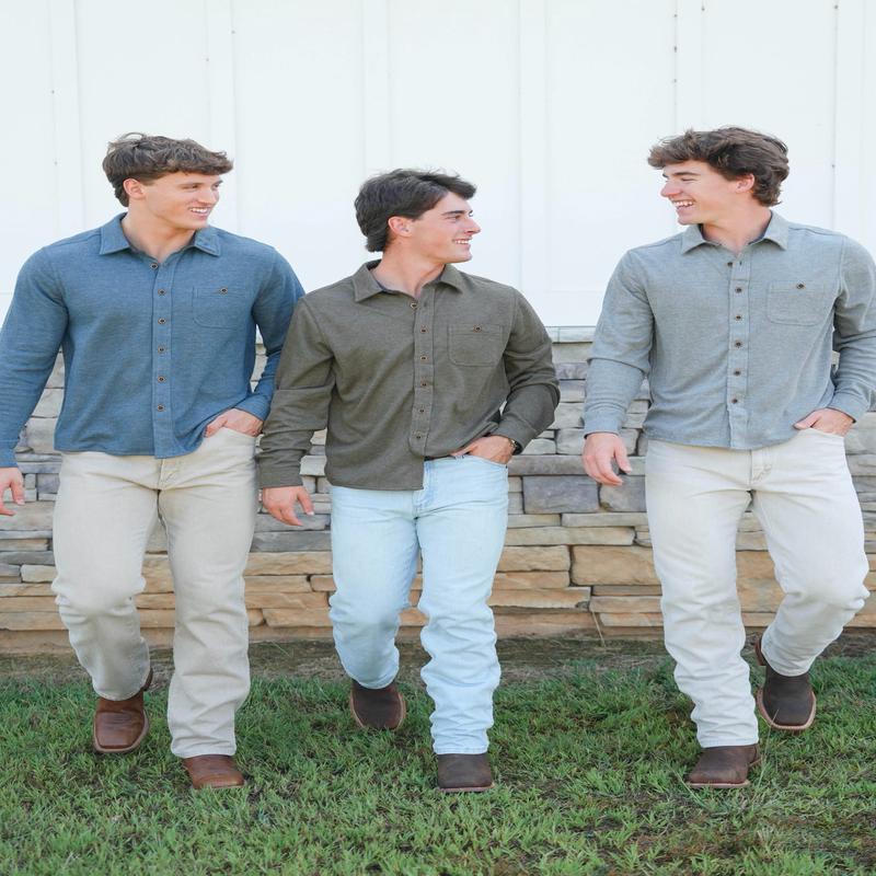 North River Two Tone Long Sleeve Button Down