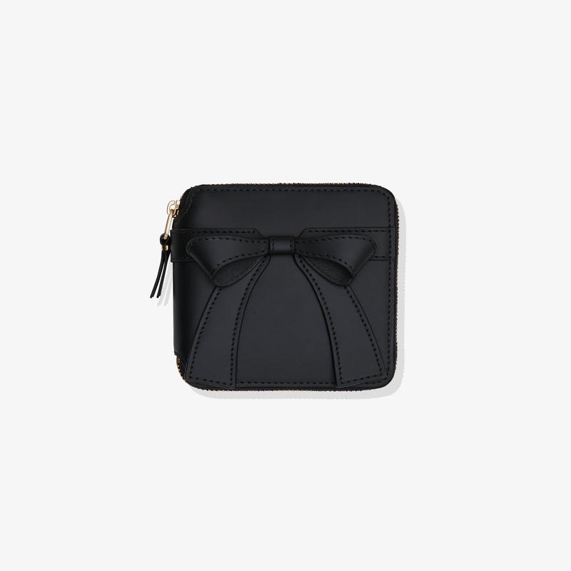 CDG Wallet - Big Bow Full Zip Around Wallet - (Black)