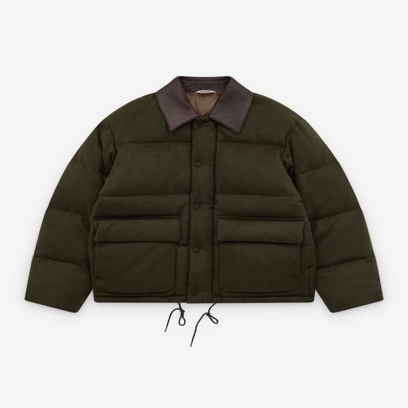 Auralee - Men's Baby Camel Flannel Down Blouson - (Dark Olive)