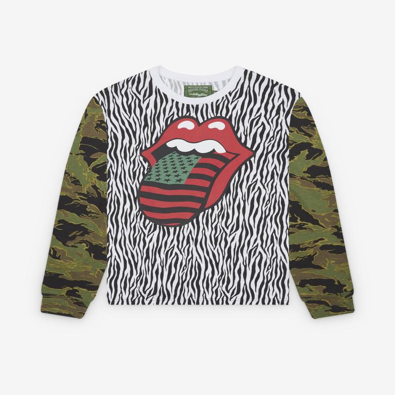 Denim Tears - Men's Rolling Stones L/S Tee - (Grey/Camo)