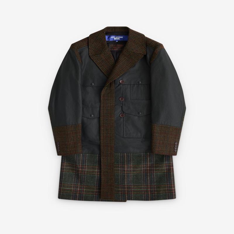 Junya Watanabe MAN - Filson Mens Quilted Waxed Long Coat - (Black/Khaki)